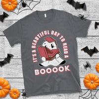 Halloween Reading T Shirt It's A Beautiful Day To Read A Book Cute Ghost Boo Sheet - Wonder Print Shop
