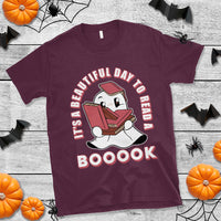 Halloween Reading T Shirt It's A Beautiful Day To Read A Book Cute Ghost Boo Sheet - Wonder Print Shop