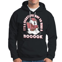 Halloween Reading Hoodie It's A Beautiful Day To Read A Book Cute Ghost Boo Sheet - Wonder Print Shop