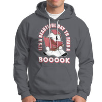 Halloween Reading Hoodie It's A Beautiful Day To Read A Book Cute Ghost Boo Sheet - Wonder Print Shop