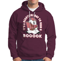 Halloween Reading Hoodie It's A Beautiful Day To Read A Book Cute Ghost Boo Sheet - Wonder Print Shop