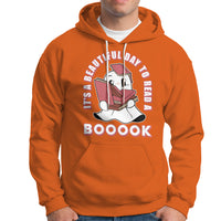 Halloween Reading Hoodie It's A Beautiful Day To Read A Book Cute Ghost Boo Sheet - Wonder Print Shop