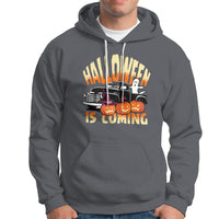 Halloween Season Hoodie Spooky Season Is Coming Scary Pumpkin Car - Wonder Print Shop