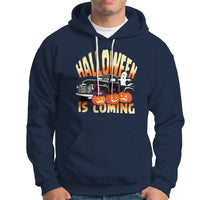 Halloween Season Hoodie Spooky Season Is Coming Scary Pumpkin Car - Wonder Print Shop