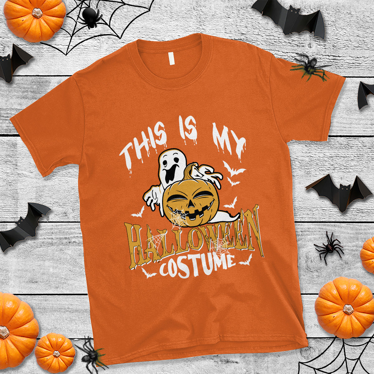 Scary Pumpkin T Shirt This Is My Halloween Costume Boo Sheet - Wonder Print Shop