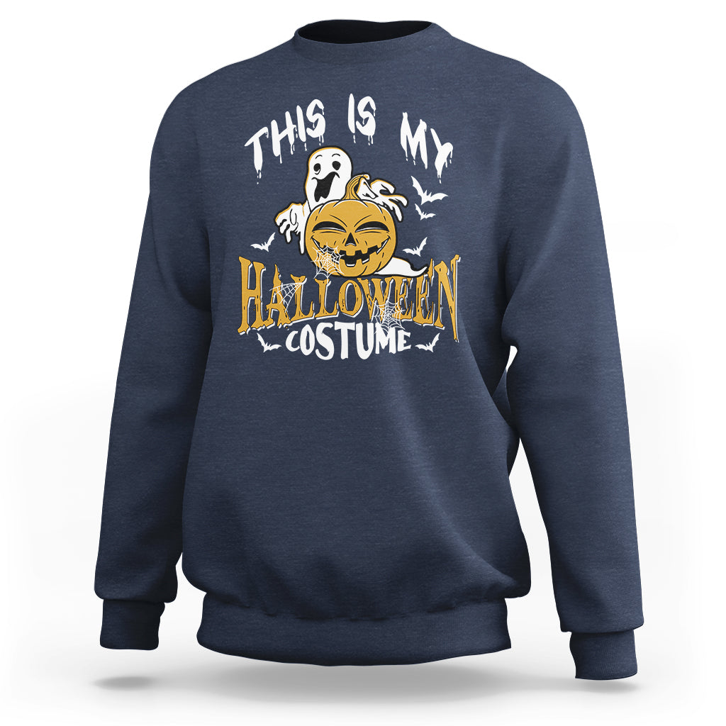 Scary Pumpkin Sweatshirt This Is My Halloween Costume Boo Sheet - Wonder Print Shop