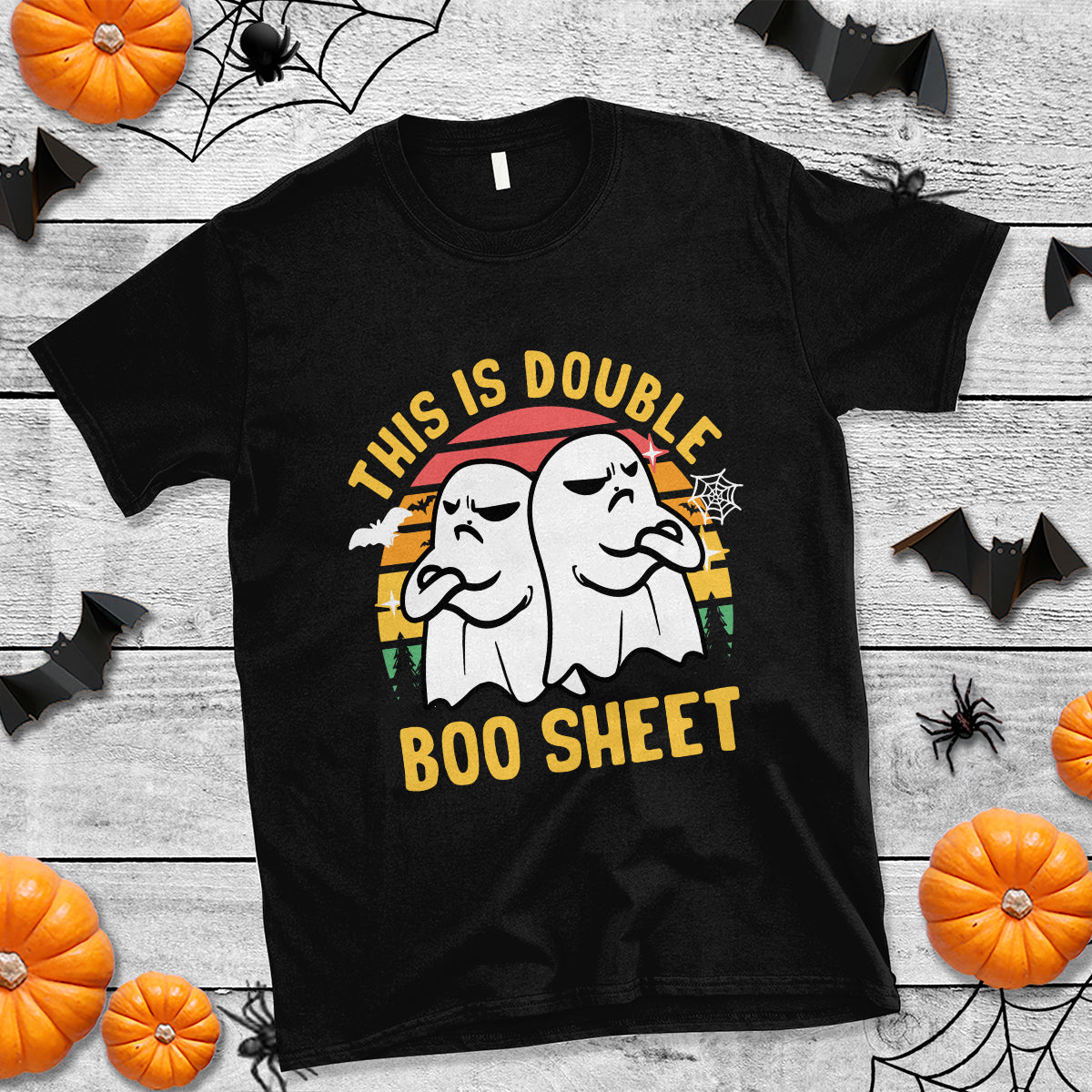 Funny Boo Sheet T Shirt Funny Halloween Boo Ghost Costume This is Double Boo Sheet - Wonder Print Shop