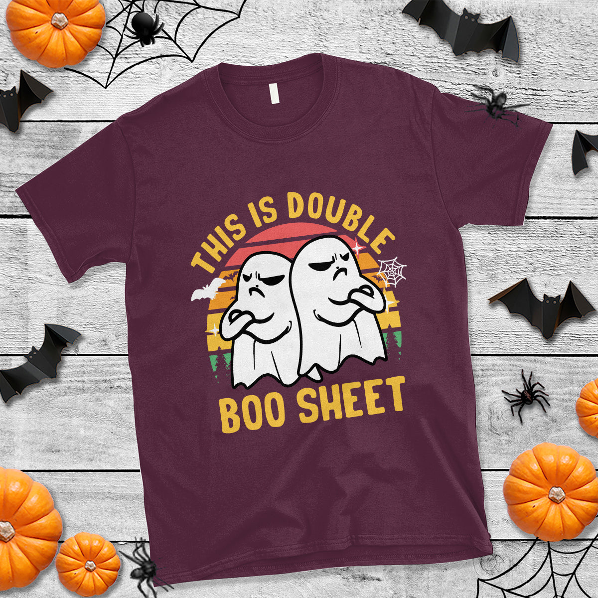 Funny Boo Sheet T Shirt Funny Halloween Boo Ghost Costume This is Double Boo Sheet - Wonder Print Shop