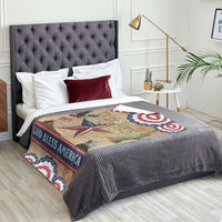 God Bless America Patriotic Eagle Throw Blanket Vintage We The People Constitution Independence Day Freedom Tribute