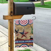 God Bless America Patriotic Eagle Garden Flag Vintage We The People Constitution Independence Day Freedom Tribute