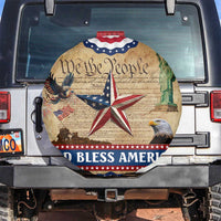 God Bless America Patriotic Eagle Spare Tire Cover Vintage We The People Constitution Independence Day Freedom Tribute