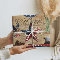 God Bless America Patriotic Eagle Wrapping Paper Roll Vintage We The People Constitution Independence Day Freedom Tribute