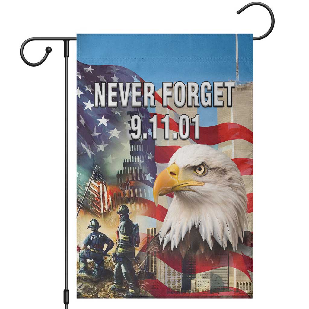 Never Forget 911 Patriotic Memorial Garden Flag American Flag Bald Eagle First Responder Tribute