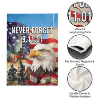 Never Forget 911 Patriotic Memorial Garden Flag American Flag Bald Eagle First Responder Tribute