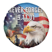 Never Forget 911 Patriotic Memorial Spare Tire Cover American Flag Bald Eagle First Responder Tribute