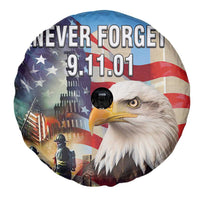 Never Forget 911 Patriotic Memorial Spare Tire Cover American Flag Bald Eagle First Responder Tribute
