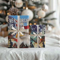 Never Forget 911 Patriotic Memorial Wrapping Paper Roll American Flag Bald Eagle First Responder Tribute