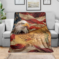 We The People Patriotic Eagle American Flag Throw Blanket Liberty Freedom USA Pride Tribute 4th of July Independence Celebration