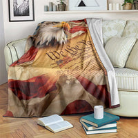 We The People Patriotic Eagle American Flag Throw Blanket Liberty Freedom USA Pride Tribute 4th of July Independence Celebration