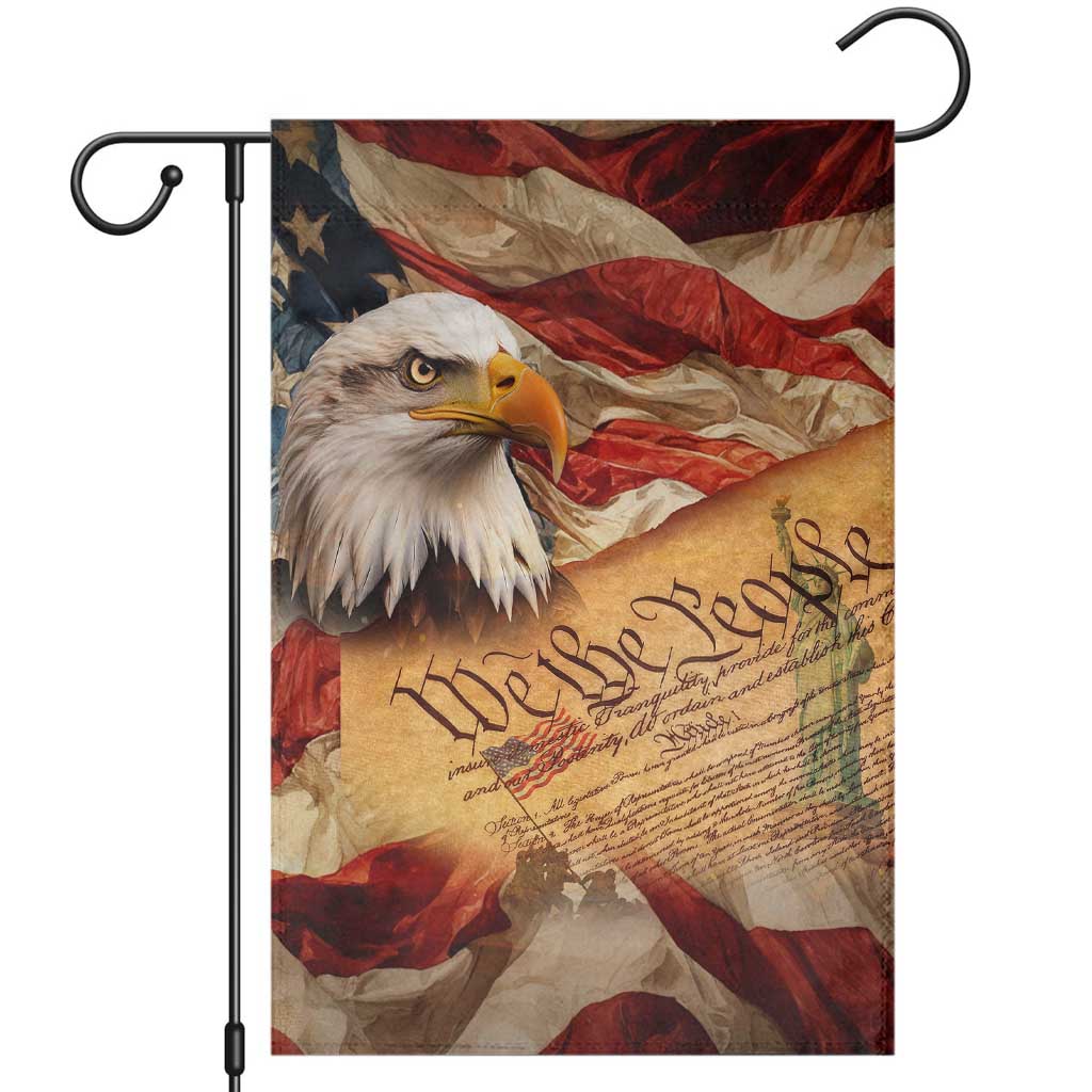 We The People Patriotic Eagle American Flag Garden Flag Liberty Freedom USA Pride Tribute 4th of July Independence Celebration