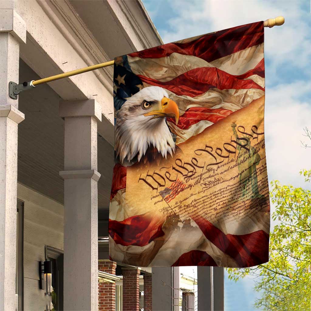 We The People Patriotic Eagle American Flag Garden Flag Liberty Freedom USA Pride Tribute 4th of July Independence Celebration