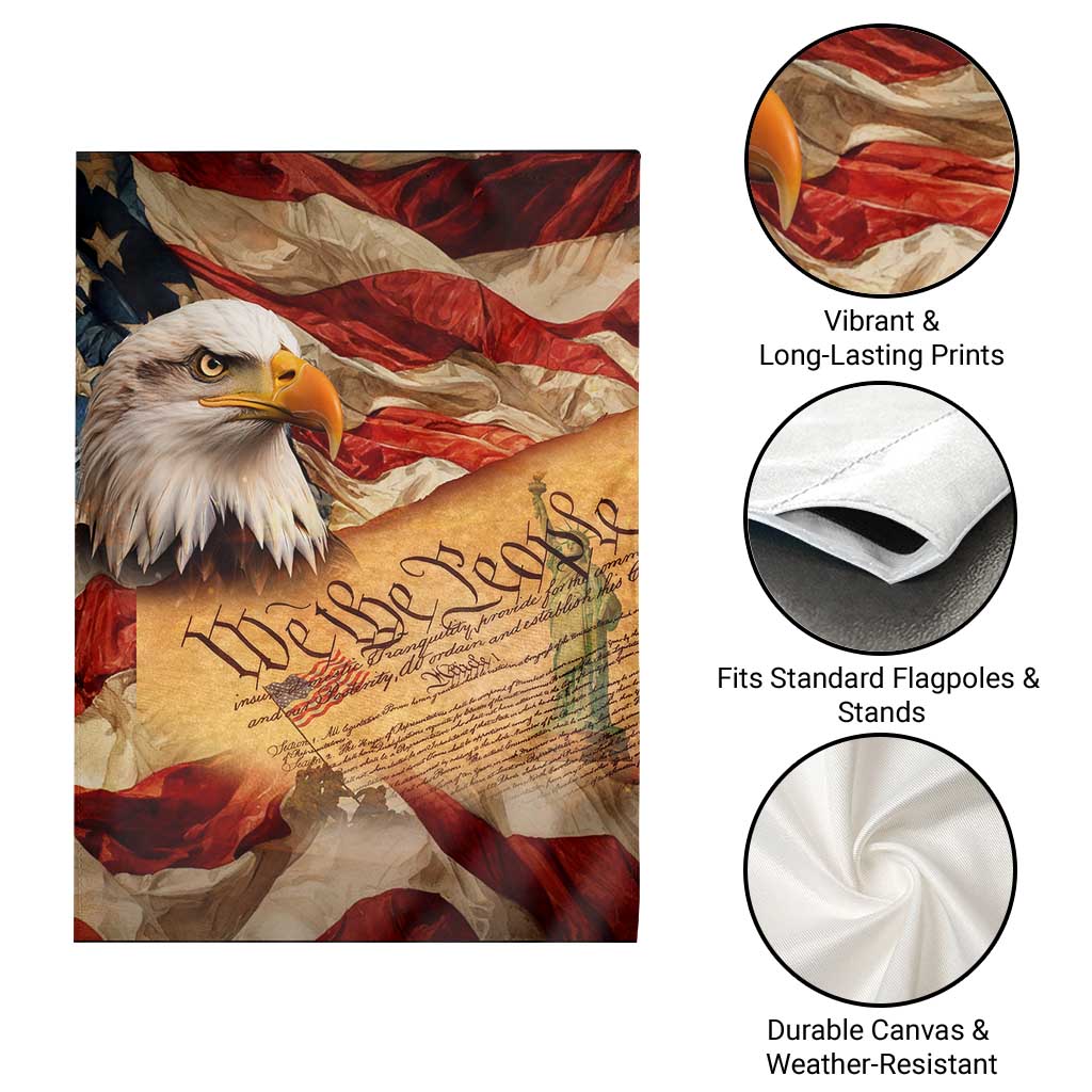 We The People Patriotic Eagle American Flag Garden Flag Liberty Freedom USA Pride Tribute 4th of July Independence Celebration