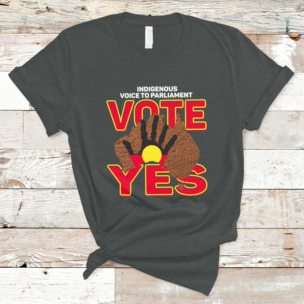Australia Indigenous T Shirt Aboriginal Flag Vote Yes Urulu Statement - Wonder Print Shop