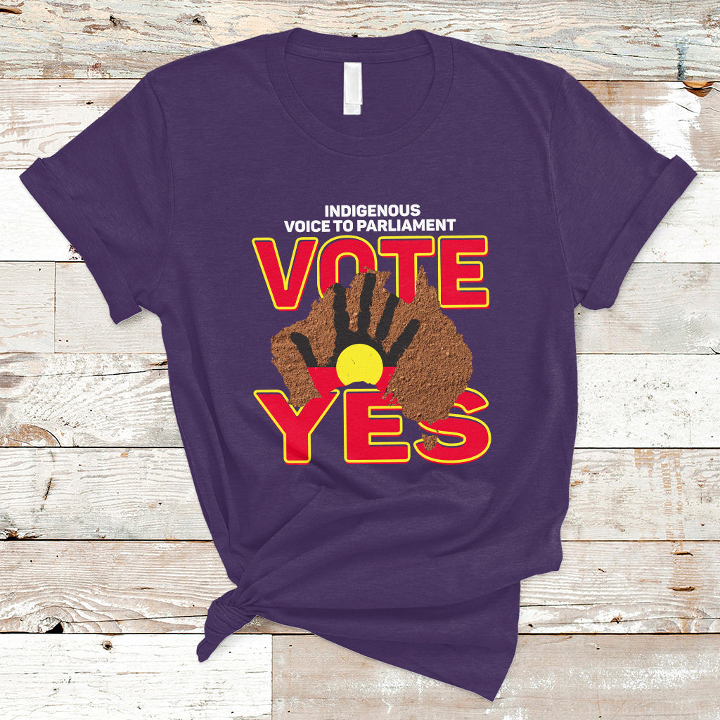 Australia Indigenous T Shirt Aboriginal Flag Vote Yes Urulu Statement - Wonder Print Shop
