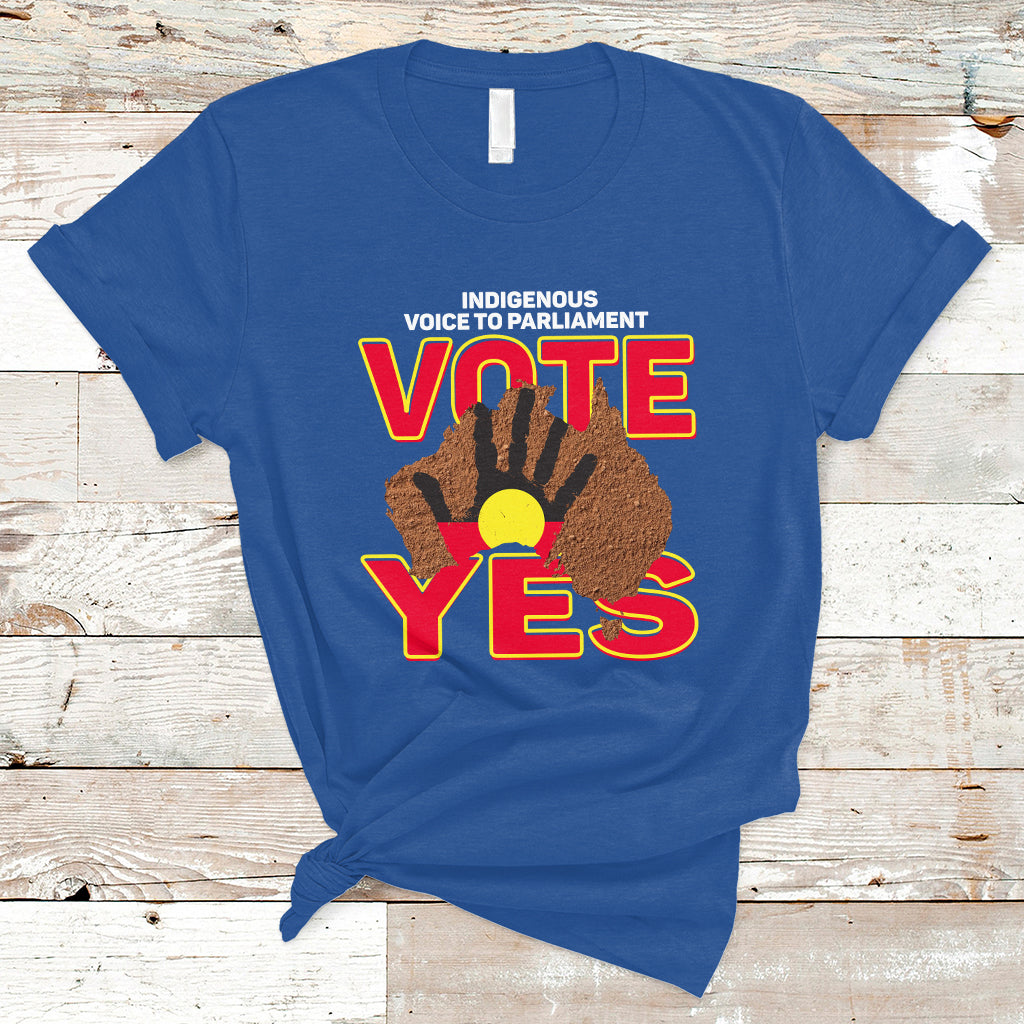 Australia Indigenous T Shirt Aboriginal Flag Vote Yes Urulu Statement - Wonder Print Shop