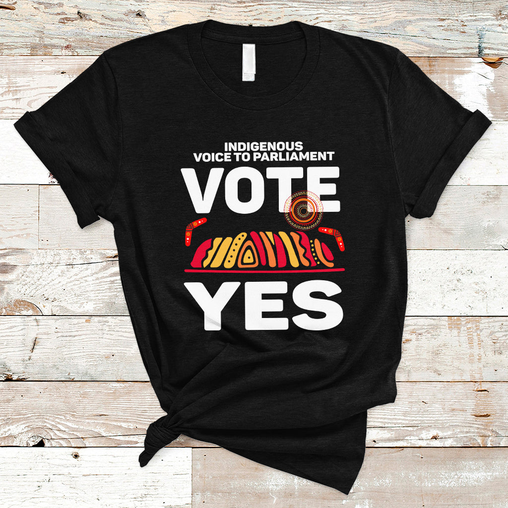 Australia Indigenous T Shirt Vote Yes Voice To Parliament Urulu - Wonder Print Shop