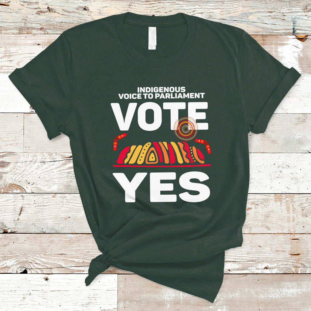 Australia Indigenous T Shirt Vote Yes Voice To Parliament Urulu - Wonder Print Shop