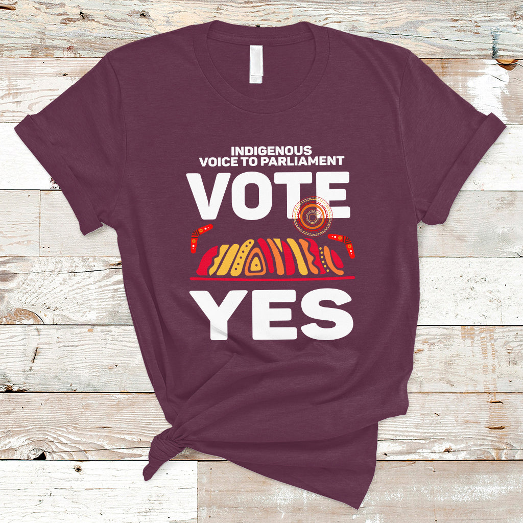 Australia Indigenous T Shirt Vote Yes Voice To Parliament Urulu - Wonder Print Shop