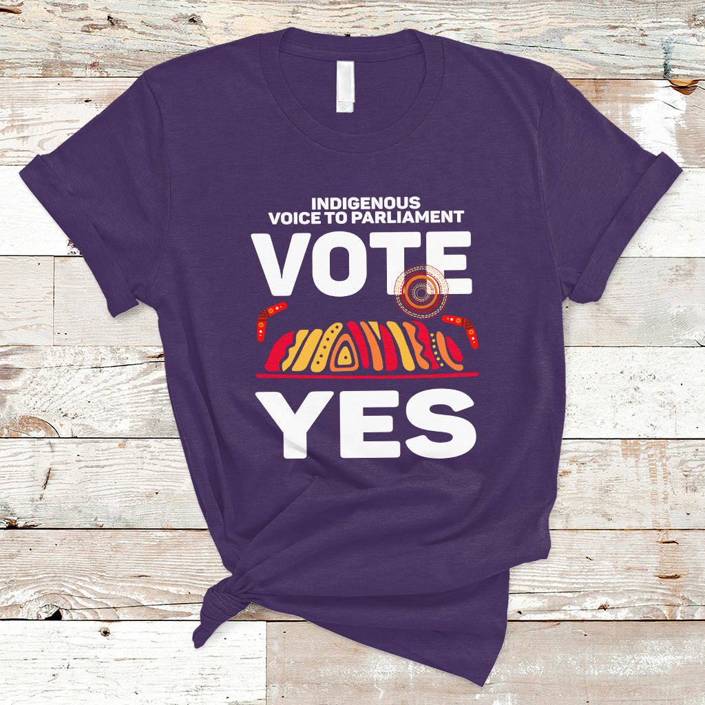 Australia Indigenous T Shirt Vote Yes Voice To Parliament Urulu - Wonder Print Shop