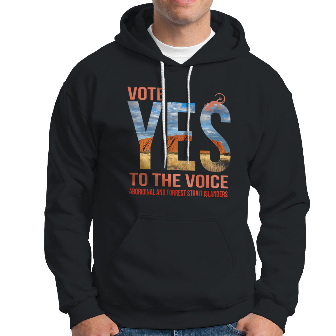 Australia Indigenous Hoodie Vote Yes To The Voice Aboriginal And Torres Strait Islanders - Wonder Print Shop
