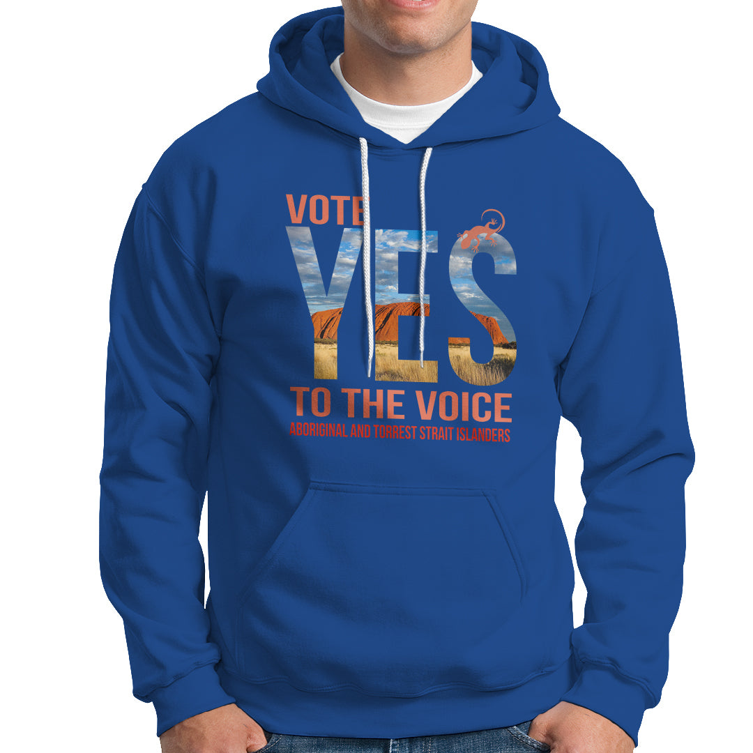 Australia Indigenous Hoodie Vote Yes To The Voice Aboriginal And Torres Strait Islanders - Wonder Print Shop