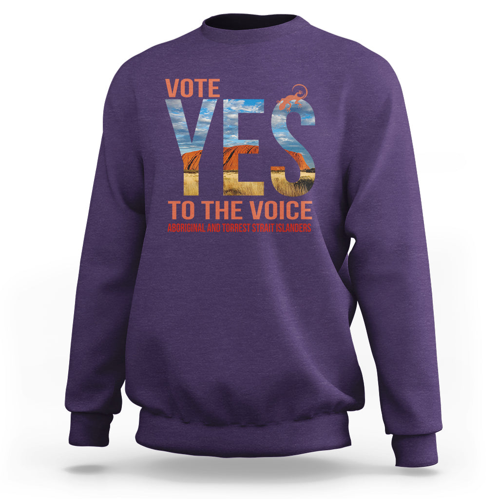 Australia Indigenous Sweatshirt Vote Yes To The Voice Aboriginal And Torres Strait Islanders - Wonder Print Shop