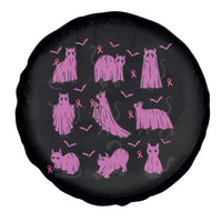 Breast Cancer Black Cat Spare Tire Cover Funny Ghost in Pink Support Squad