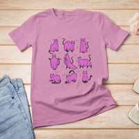 Breast Cancer Cat T Shirt Funny Ghost Black Cat Pink Ribbon Support Breast Cancer Warrior - Wonder Print Shop