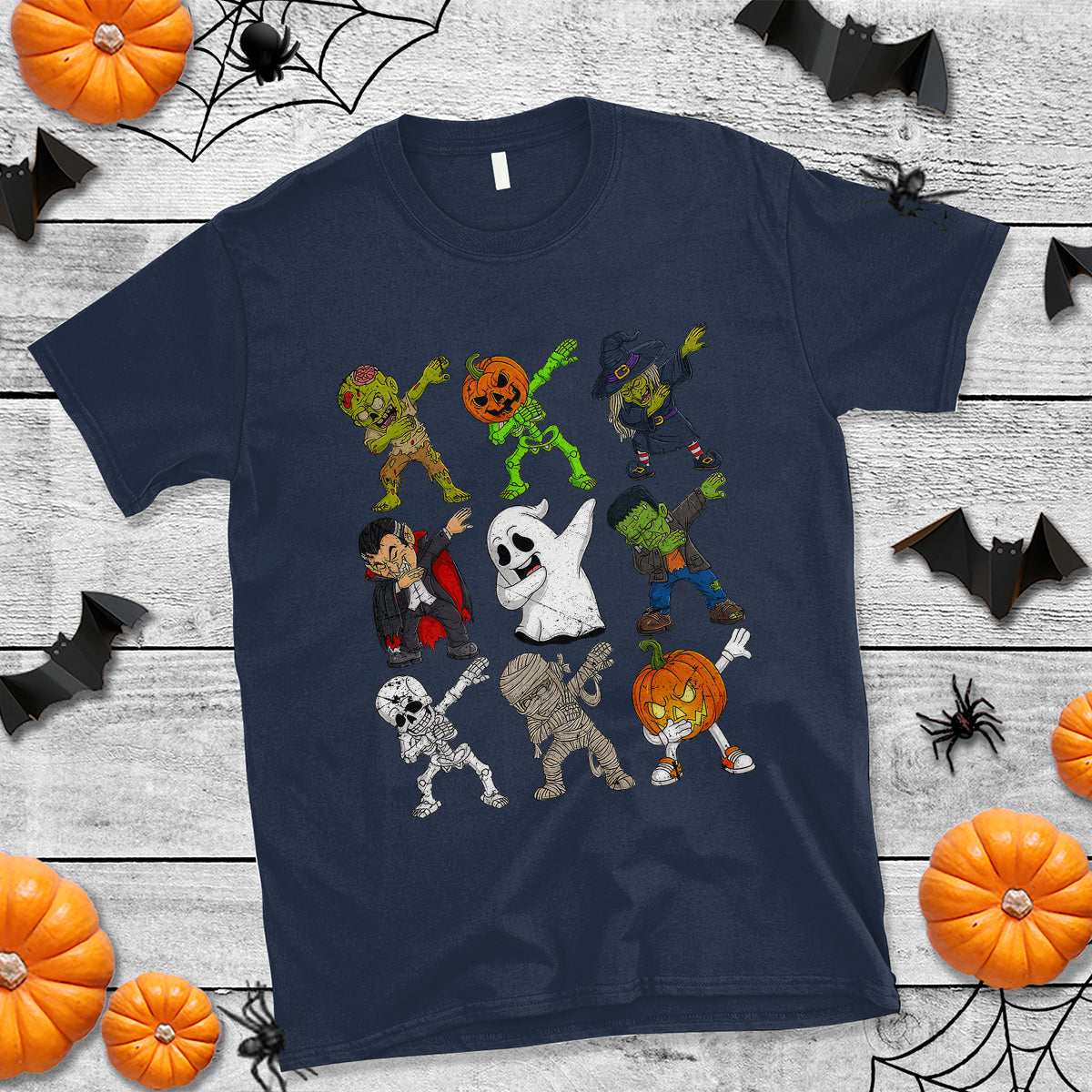 Halloween Costume T Shirt Spooky Dabbing Skeleton Zombie Scary Pumpkin - Wonder Print Shop