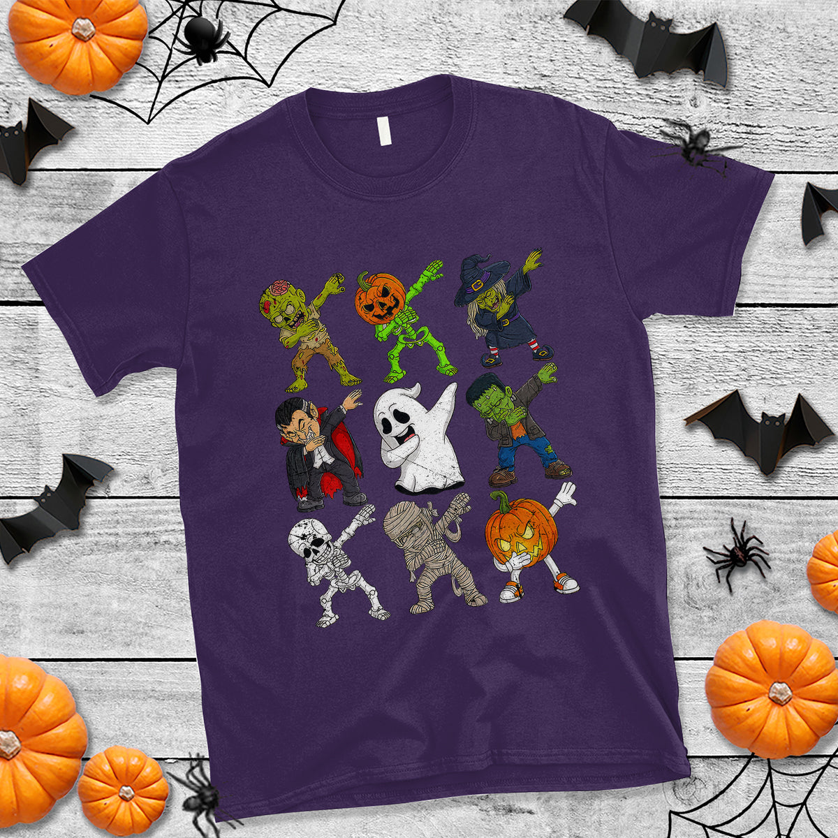 Halloween Costume T Shirt Spooky Dabbing Skeleton Zombie Scary Pumpkin - Wonder Print Shop