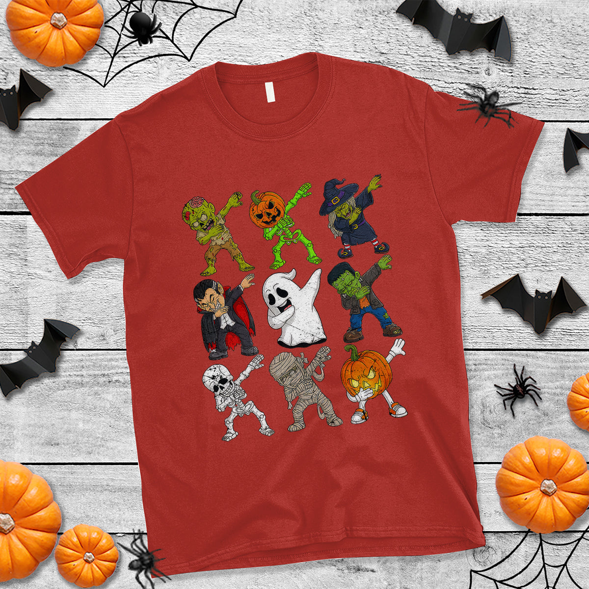 Halloween Costume T Shirt Spooky Dabbing Skeleton Zombie Scary Pumpkin - Wonder Print Shop