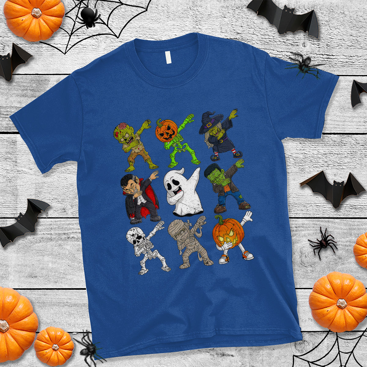 Halloween Costume T Shirt Spooky Dabbing Skeleton Zombie Scary Pumpkin - Wonder Print Shop