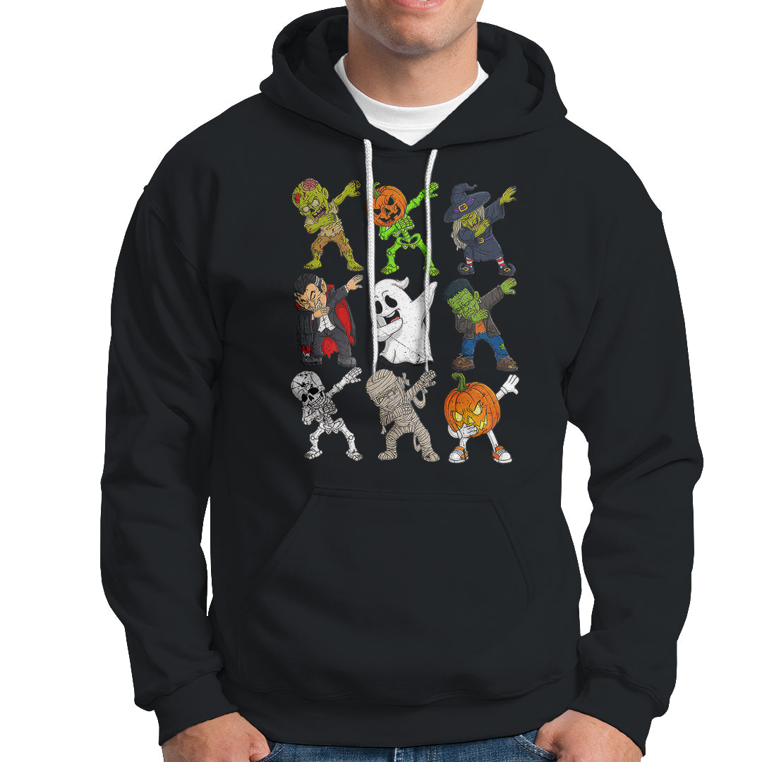 Halloween Costume Hoodie Spooky Dabbing Skeleton Zombie Scary Pumpkin - Wonder Print Shop