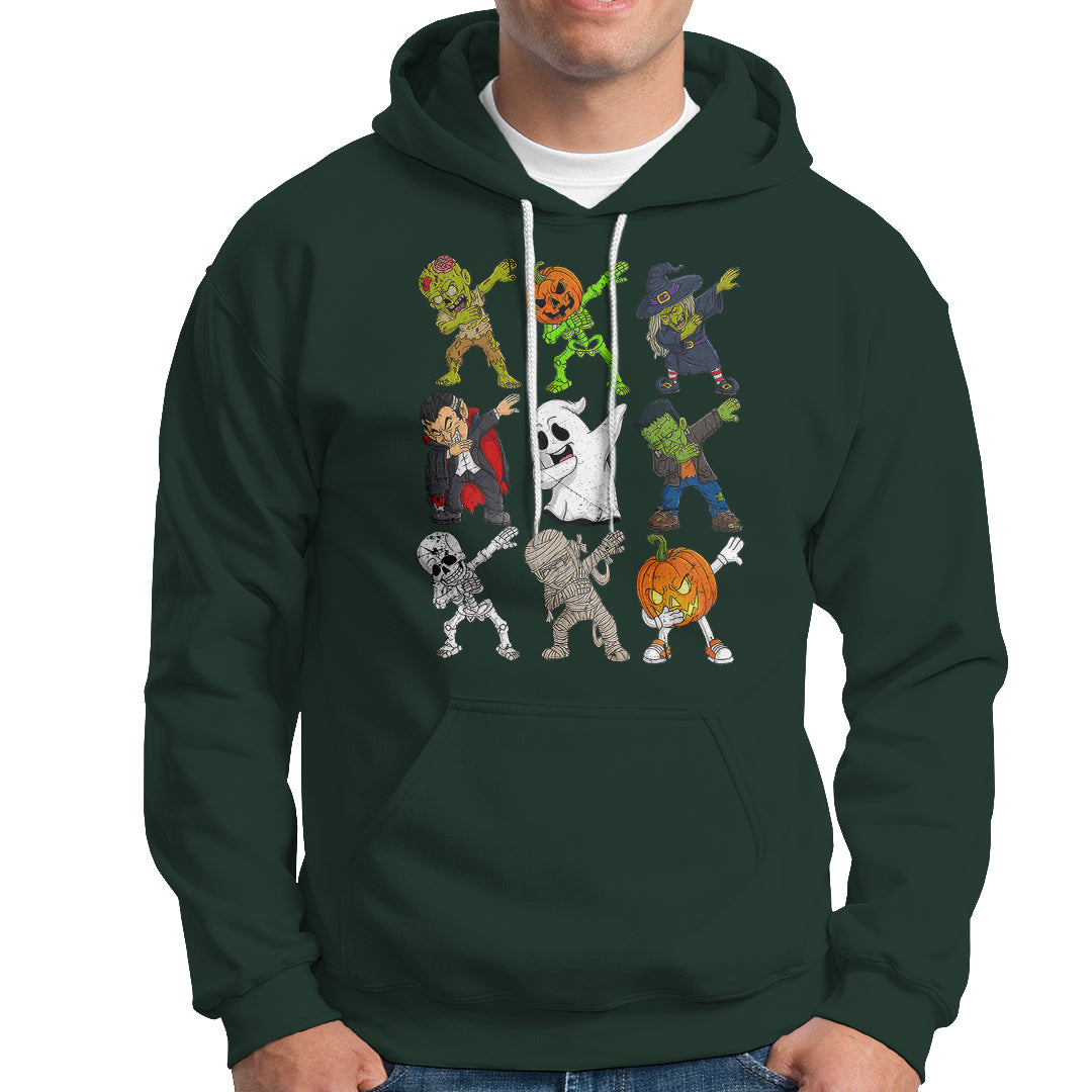 Halloween Costume Hoodie Spooky Dabbing Skeleton Zombie Scary Pumpkin - Wonder Print Shop