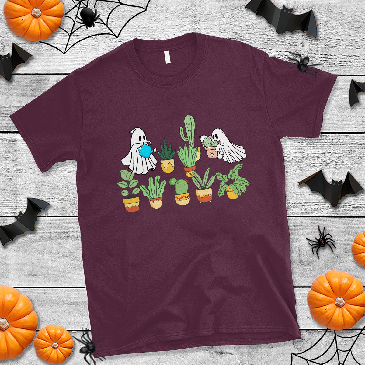 Halloween Gardening T Shirt Cute Gardener Boo Sheet Ghost Garden Plants Lover Halloween Costume - Wonder Print Shop