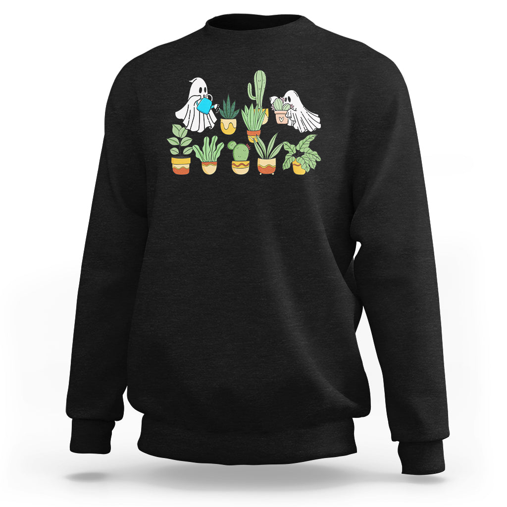 Halloween Gardening Sweatshirt Cute Gardener Boo Sheet Ghost Garden Plants Lover Halloween Costume - Wonder Print Shop