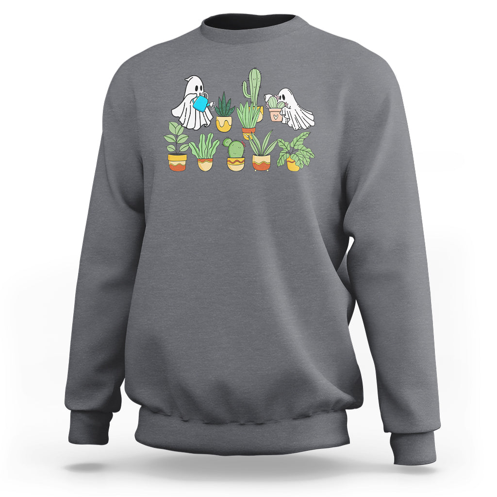 Halloween Gardening Sweatshirt Cute Gardener Boo Sheet Ghost Garden Plants Lover Halloween Costume - Wonder Print Shop