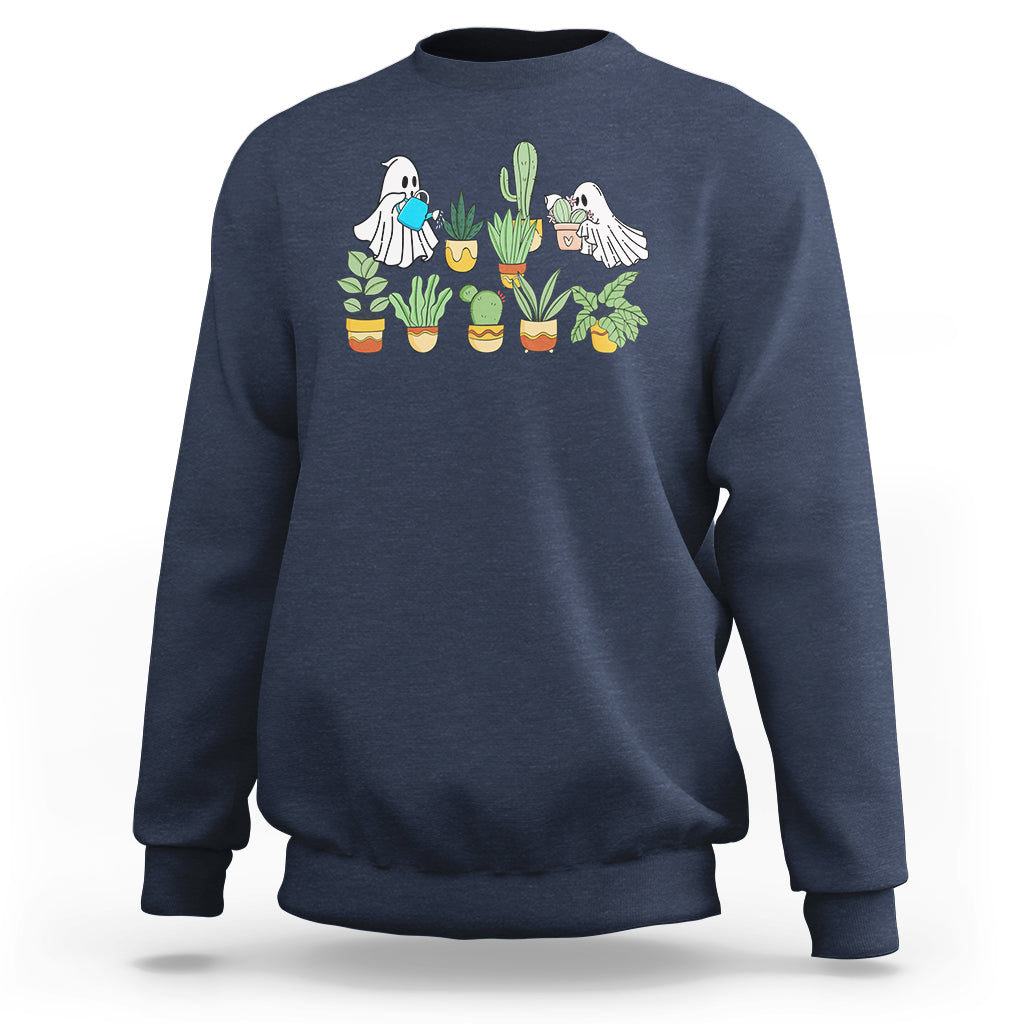 Halloween Gardening Sweatshirt Cute Gardener Boo Sheet Ghost Garden Plants Lover Halloween Costume - Wonder Print Shop