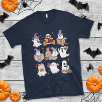 Halloween Reading T Shirt Reading Books Boo Sheet Ghosts Teacher Librarian - Wonder Print Shop