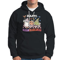 Hallothanksmas Hoodie Halloween Thanksgiving Christmas Groovy Happy HalloThanksMas - Wonder Print Shop